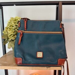 Dooney & Bourke Teal and Brown Shoulder Bag